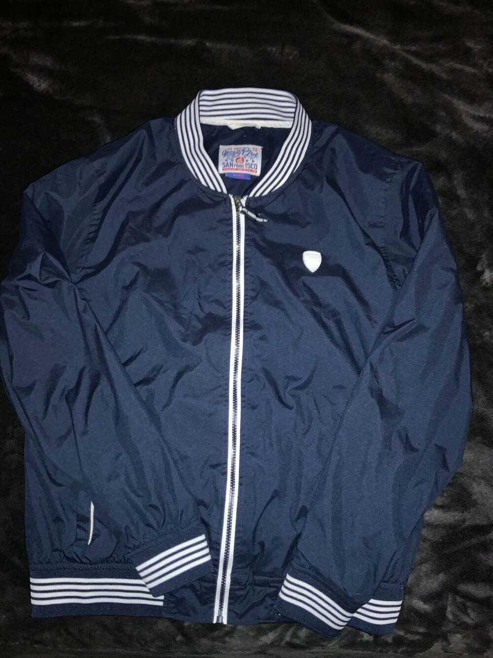 Macy's By Appointment San Francisco 72 Navy Blue Windbreaker Jacket